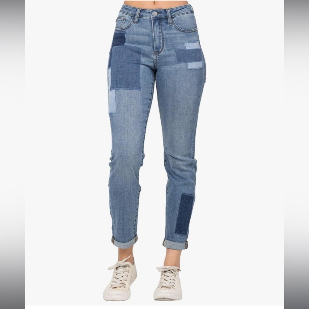 Judy Blue Patches Women's Blue Patchwork Jeans style 88499 size 5/27
